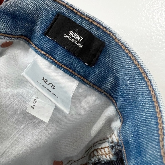 Express High Waist Distressed Skinny Jeans Size 12 - Picture 7 of 8